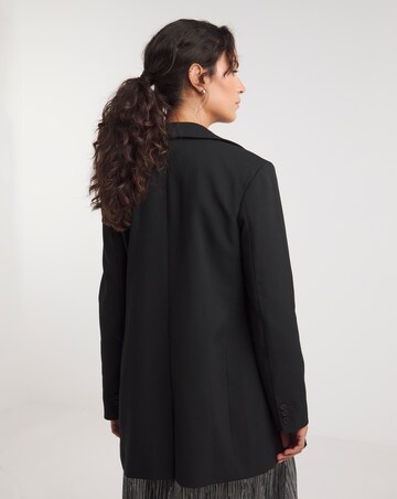 Black Relaxed Twill Blazer