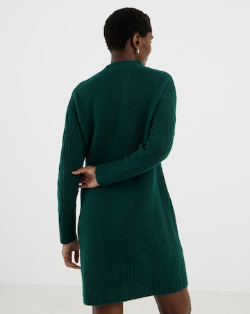 Emerald Cable Knitted Jumper Dress