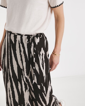 Mono Print Wrap Midi Skirt