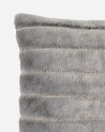 Large Ribbed Faux Fur Cushion