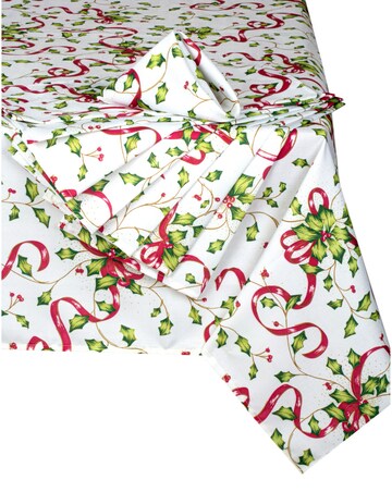 Waterside 9 Piece Holly Tablecloth & Napkin Set
