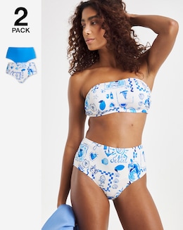 Value 2 Pack High Waisted Bikini Bottoms