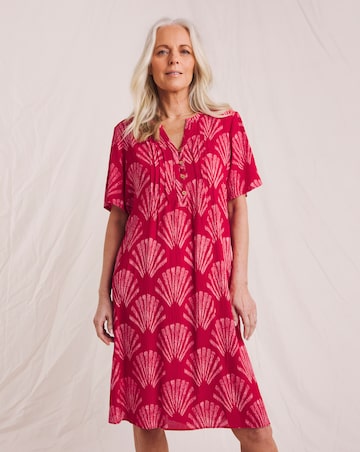 Julipa Printed Textured Crinkle Shift Dress