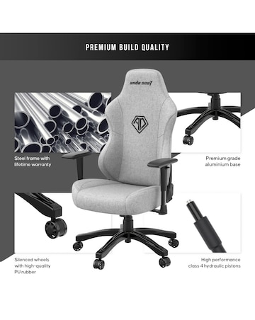 AndaSeat Phantom 3 Premium Gaming Chair - Grey Fabric