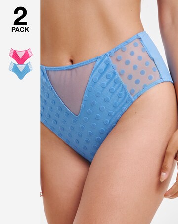 Pretty Secrets 2 Pack Hannah Everyday Spot Mesh Brief Knickers
