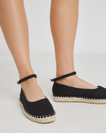 Simply Be Daphne Espadrille Ballerina With Ankle Strap - Extra Wide Fit (EEE)