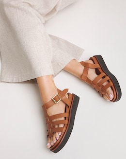 Adelaide Leather Fisherman Chunky Sandals - Wide Fit (E)