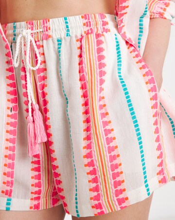 Beach to Beach Jacquard Stripe Beach Shirt and Shorts Co ord
