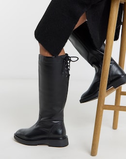 Rome Lace Up Back Riding Boots - Extra Wide Fit (EEE) &amp; Super Curvy Calf