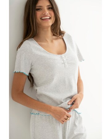 Pour Moi Ribbed Jersey Baby Overlock Short Sleeve Pyjama Set