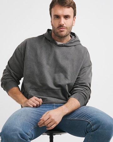 Acid Wash Oversized Hoodie- Charcoal