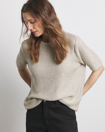 Joanna Hope Short Sleeve Sequin Knit Jumper