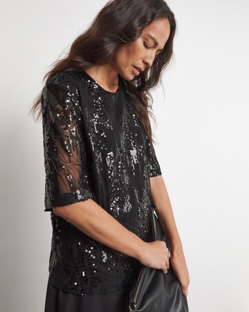 Joanna Hope Sequin Blouse