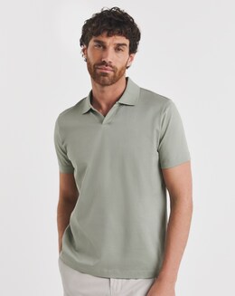 Folio Mercerised Supima Trophy Neck Polo- Sage