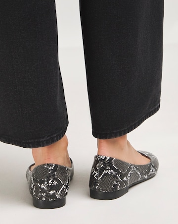 Clarice Square Toe Snake Ballerina Shoes Wide E Fit