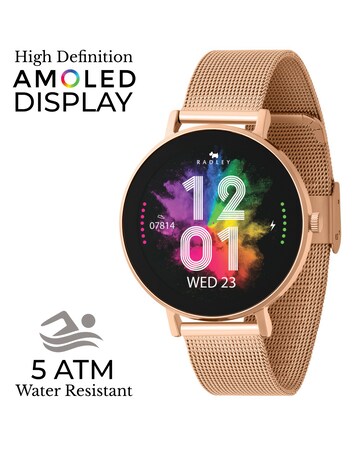 Radley Series 28 AMOLED Mesh Strap Watch - Rose Gold