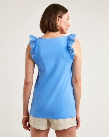 Blue Frill Sleeve Top