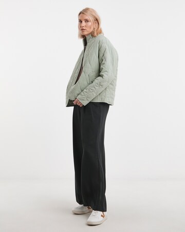 Sage Washed Quilted Short Jacket