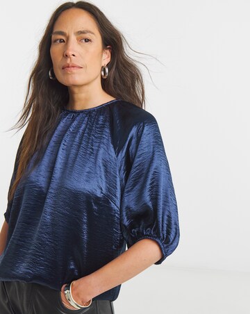 Satin Puff Sleeve Top