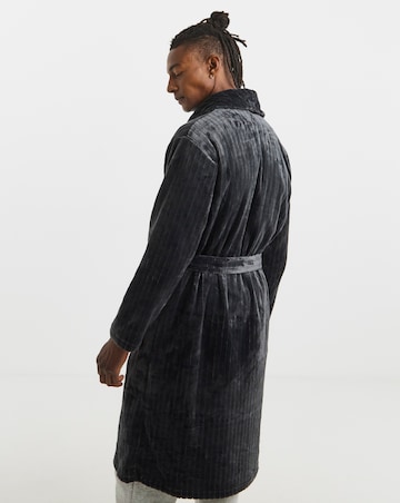 Striped Fleece Dressing Gown