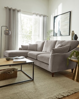 Hepburn Velvet Left Hand Corner Chaise Sofa