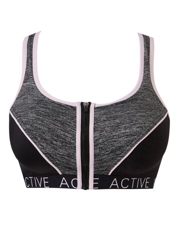 Pretty Secrets Zip Front Active Wear High Impact Sports Bra