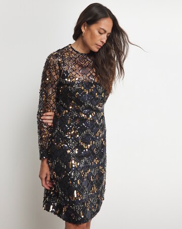 Joanna Hope Beaded Shift Dress