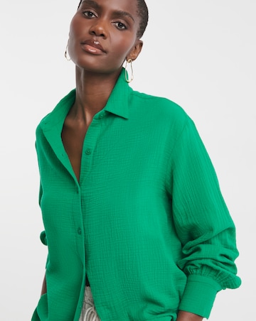 Pure Cotton Textured Relaxed Long Sleeve Shirt