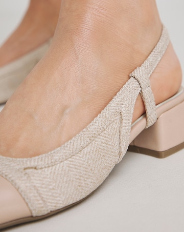Manila Block Heel Slingback Shoes Wide E Fit