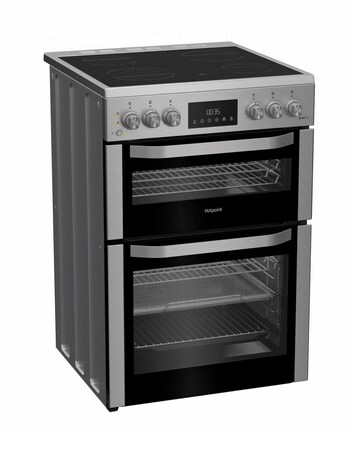 Hotpoint HDE6VDCASX 60cm Electric Double Cooker with Air Fry - Stainless Steel