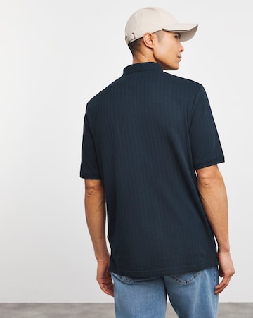 Lyle & Scott Textured Stripe Neck Polo