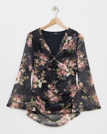 Joanna Hope Mesh Twist Top