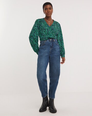 Placket Front Pocket Blouse
