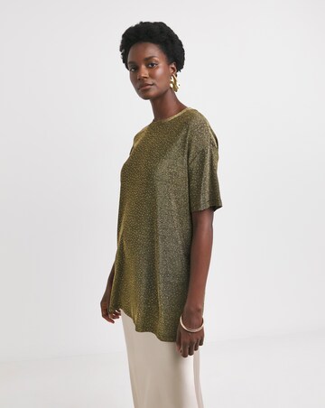 Crew Neck Short Sleeve Longline Top