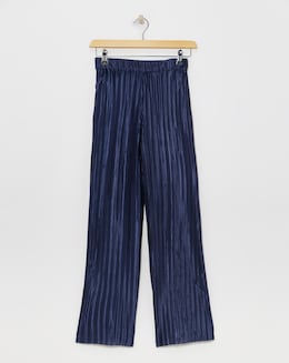 Joanna Hope Metallic Plisse Wide Leg Trousers