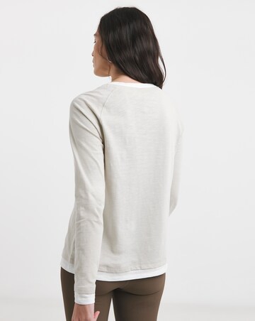 Oatmeal Crew Neck Long Sleeve Layered T-Shirt