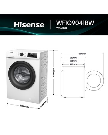 Hisense WF1Q9041BW 1 Series 9kg 1400 Spin Washing Machine - White