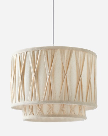 Natural 2 Tier 30cm Linen Pinch Pleat Shade