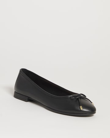 Talia Leather Ballerina Shoes - Wide Fit (E)