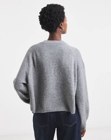 Grey Split Hem Cable Jumper