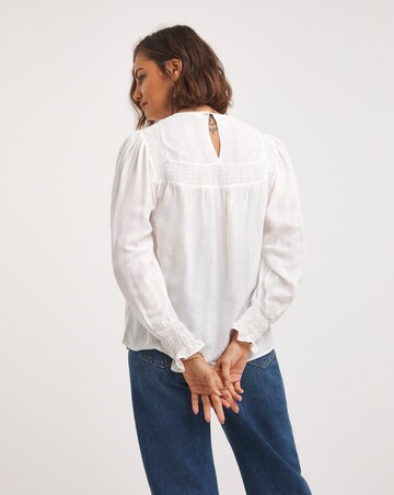 Ivory Volume Sleeve Textured Top