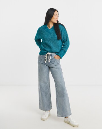 Teal V Neck Jumper