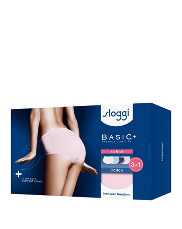 Sloggi (4 Pack) Basic Midi Knickers Blue Multi