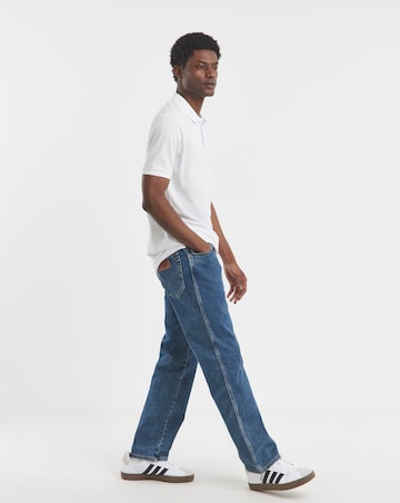 Pure Cotton White Pique Polo Extra Long Length- White