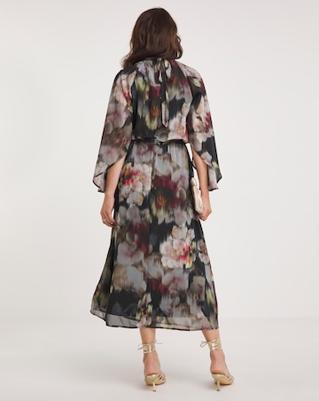 Joanna Hope Blouson Tie Neck Maxi Dress