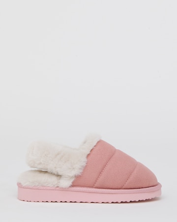 Halle Fluffy Slingback Slippers - Wide Fit (E)