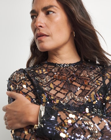 Joanna Hope Beaded Shift Dress