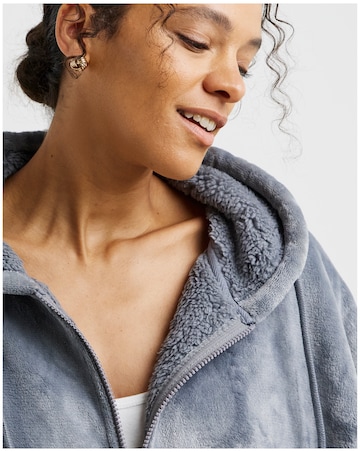 Pretty Secrets Zip Through Oversized Hooded Lounge Dress