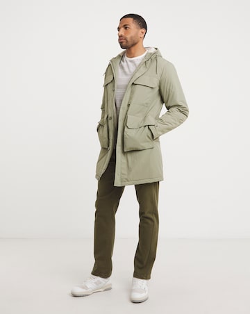 Khaki Shower Resistant Lightweight Padded Parka