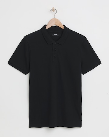 Pure Cotton Pique Polo- Black